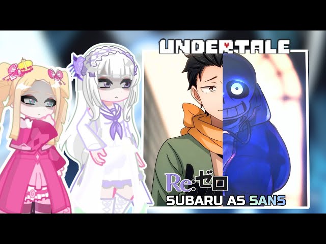 RE:ZERO Characters React to SUBARU AS SANS | UNDERTALE | PUT VIDEO ON 2X | Gacha React