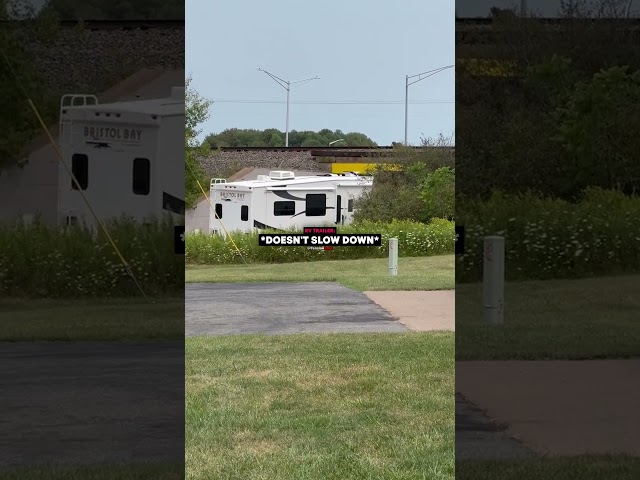 RV Trailer Gets Stuck Under a Railway Bridge and Ruins the Trip…