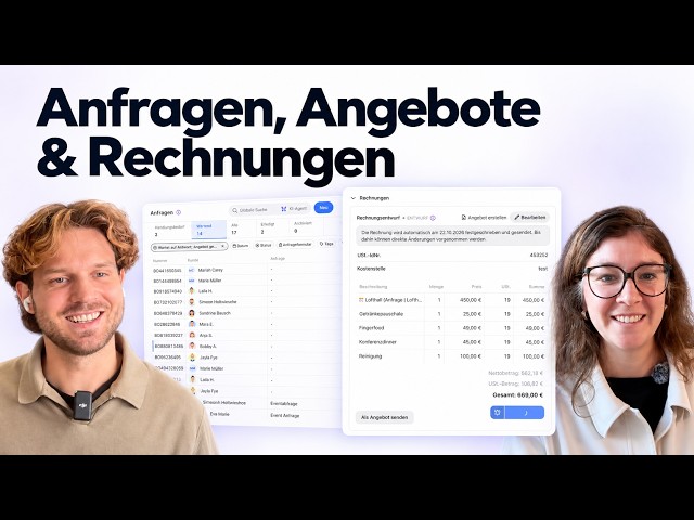 Anfragen & Angebote in anny: Vom ersten Kontakt bis zur Rechnung | Webinar