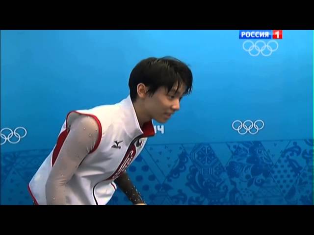 Hanyu Yuzuru reacts to getting gold @Sochi 2014