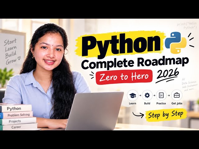 🚀 Python Full Course Roadmap (Zero to Hero) + Free Study Material | Complete Guide (2026) 🐍