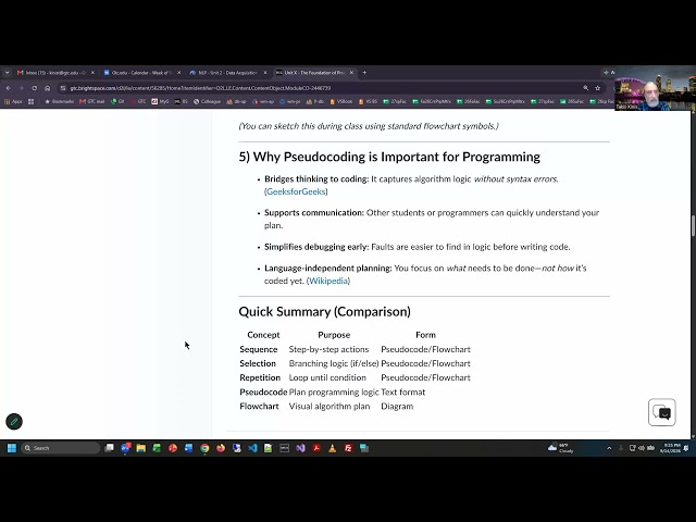 Python - Unit X - Problem solving, pseudocode, flowcharts, software - Fall 2026