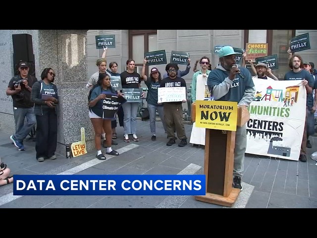 Activists rally at City Hall, demand Philadelphia data center moratorium