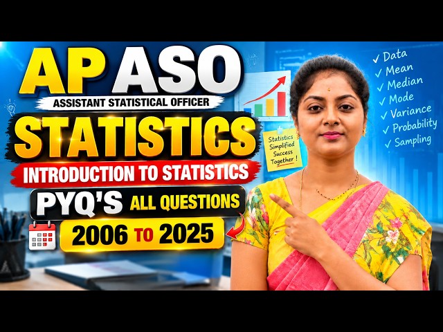 PYQ'S 2006 TO 2025 | ALL QUESTIONS | STATISTICS | AP ASO | ASO NOTIFICATION 2026