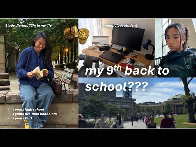 my 9th first day of school (why am i still here) study vlog | got hit by a car, immunology student