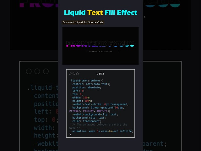 Liquid Wave Text Animation | HTML & CSS ✨