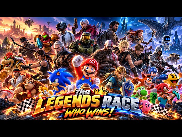 100 Video Game Legends Race Through 6 Game Worlds! 🤯🏁 #asmr #sensory #marblerun