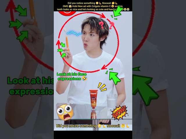 OMG😱‼️J-Hope New ad with Colgate vitamin C 😮 and he's brushing 👀 his teeth Infront of the Army's 😫😭😭