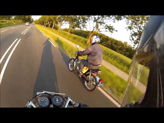 Dr.Bob riding his LC Yamaha FS1 over 120kmh made by Gino's Tuning