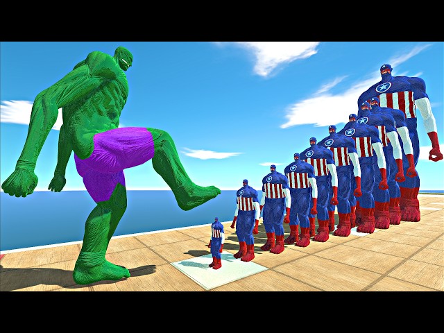 Hulk Colossal Titan vs 10 Levels of Captain America Colossal Titan - ARBS