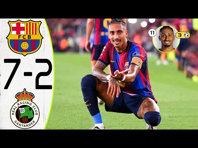 Barcelona vs Racing Santander 7-2 Raphinha HATTRICK | LALIGA 2026