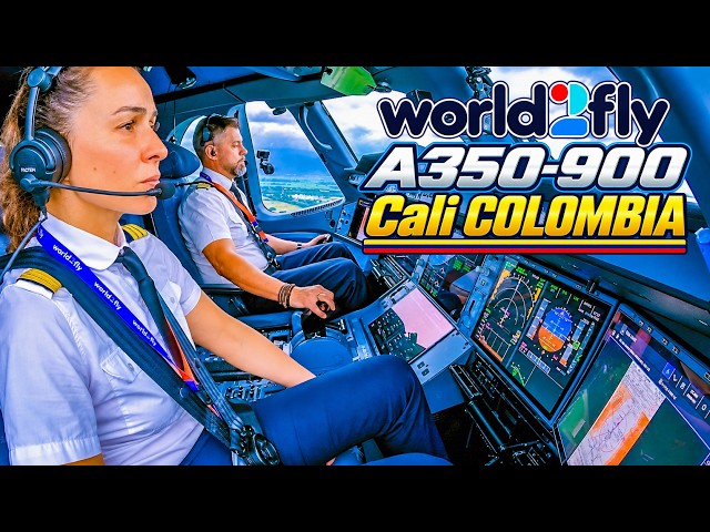 A350-900 Cockpit into Cali Colombia | Weather, Terrain....