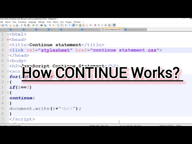 Continue Statement in Javascript|skip an iteration