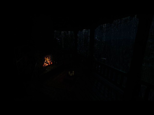 DEEPEST Healing Sleep (No Ads)😴⛈️RainForest & Heavy Thunderstorm🔥Firelight Warmth for Calm Night