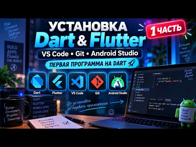 Установка dart flutter и первая программа. Часть 1