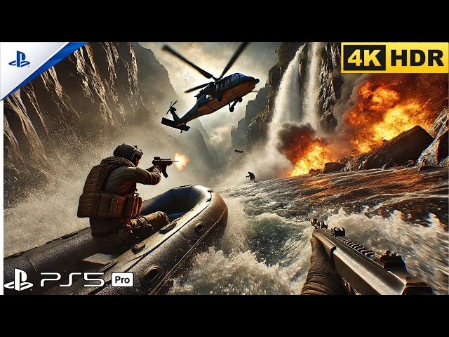 (ps5 pro ) INSANE High Speed Boat Chase Through Dangerous Waters! Realistic  [60FPSHDR] Call of Duty