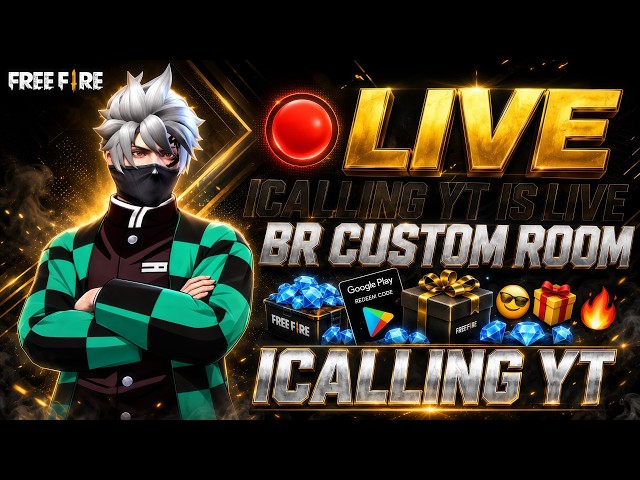 🔴 FREE FIRE LIVE 🔥 | BR CUSTOM ROOM | 🤑FREE GIVEWAYS 🎁 | ICALLING YT #freefire #livestream#gaming