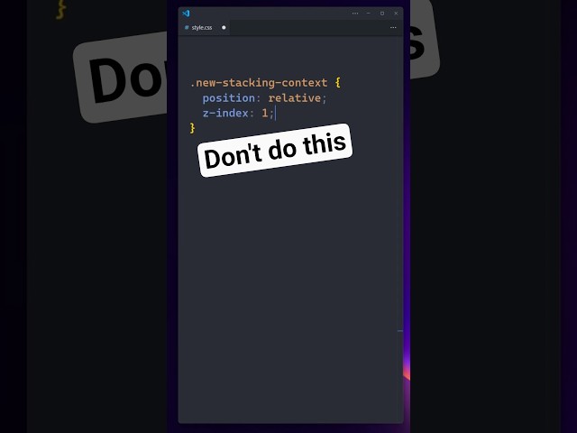 There's a better way to control stacking in CSS