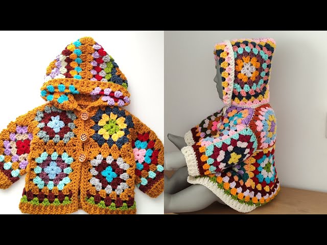 Crochet #117 How to crochet an easy Granny square hoodie / Part 2