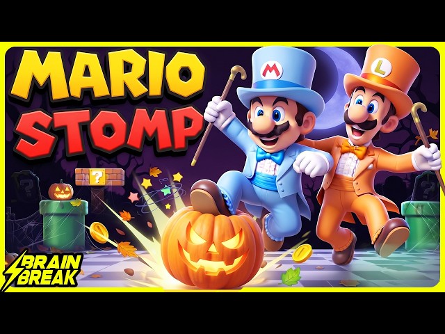 Mario Halloween Costume Stomp ⚡️ Brain Break for Kids ⚡️ Can You Win These Stomp Battles?