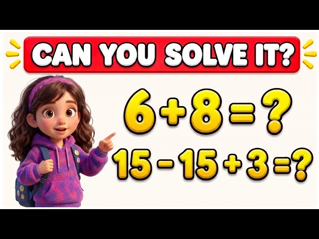 Can You Solve All 20? 🧠 Easy to Hard Math Quiz for Kids | 2 Rounds