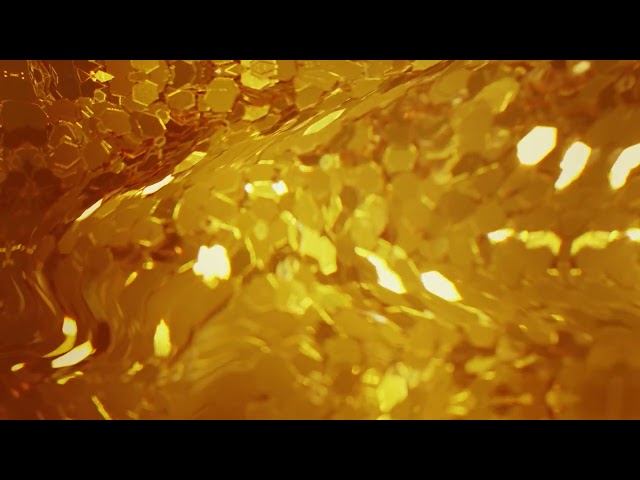 Gold Glitter Wave Warp Loop 4K Animated Motion Background Wallpaper Screensaver