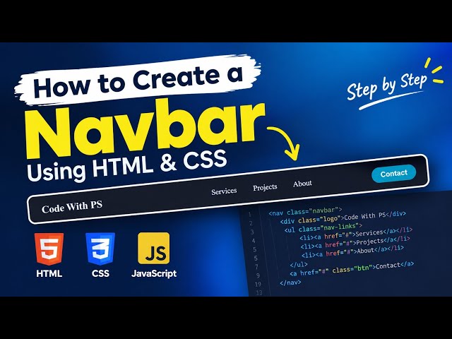 How To Create a Navbar Using HTML and CSS | Website Header Design Using HTML and CSS