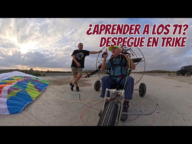 From the beach to the Trike... Beto (71 years old) learns to take off without wind!