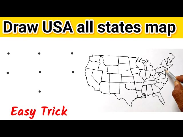 UNITED STATE MAP | American states map drawing | map of USA drawing | How to draw USA map easily