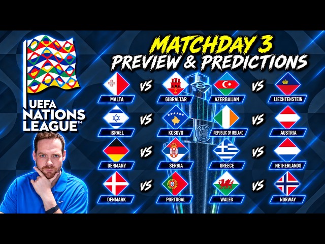 My UEFA Nations League Matchday 3 Preview and Predictions! 1st October 2026