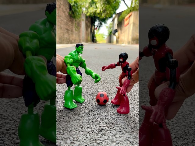 Huk and Spiderman Vs Joker #spiderman #marvel #hulk