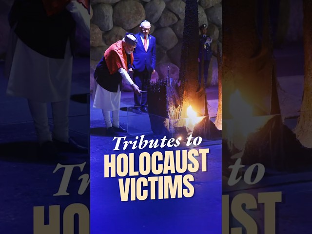 PM Modi paid tributes at Yad Vashem in #israel and visited the book of names in Jerusalem | #shorts