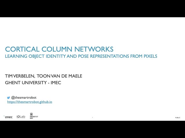 Cortical Column Networks: Learning object identity and pose representations from pixel observations