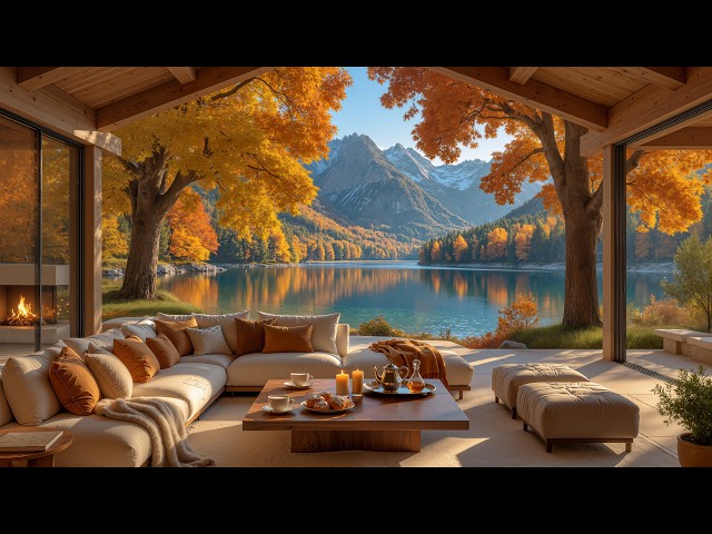Cozy Jazz In An Open Autumn Lakeside House - Smooth Bossa Nova For Quiet Coffee Moments