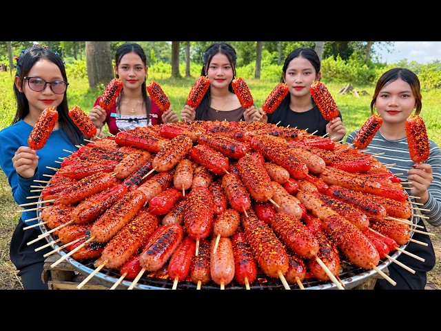 Amazing cooking grilled hot dog cheese and fried hot dog recipe | Amazing video
