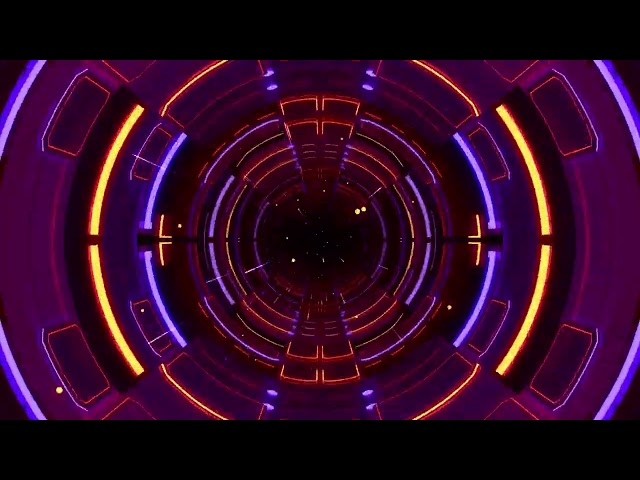 VJ Loop: Deep Red Neon Tunnel Effect