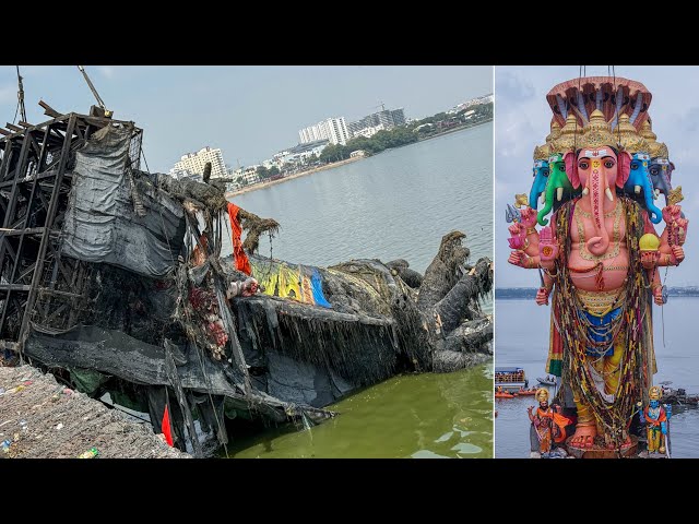 Khairatabad Ganesh 2026 After Nimajjanam Dismantling Drone Video | Khairatabad Ganesh Visarjan 2026