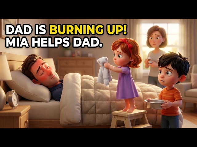 Dad Was Burning With High Fever... THEN MIA SAVED DAD! 😱| Slow English Listening Story (A2 Level)