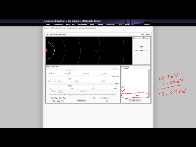 NAAP Lab 8 - Hydrogen Energy Levels Simulator Demo