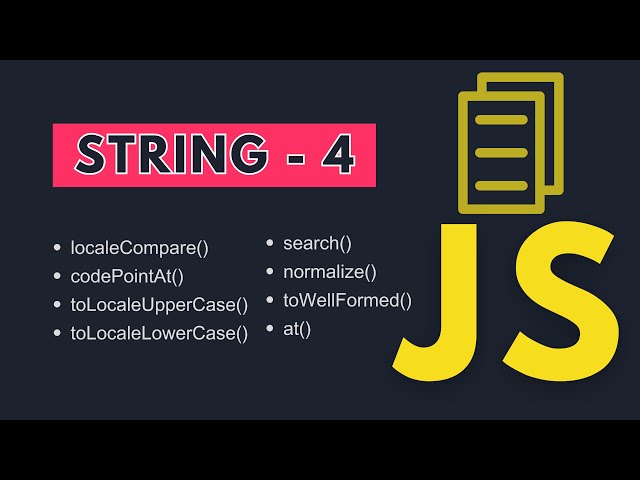 8 STRING METHODS | PART 4 | Mastering JavaScript