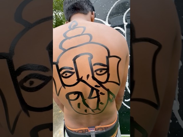 How to draw Lord Ganesh Bhagwaan 🙏| Back Only Guess Drawing challenge | #art #challenge #ashortaday