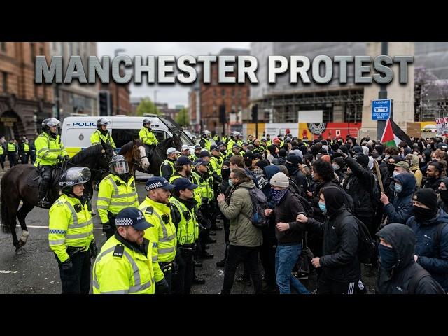 Arrests made as counter-protesters clash with police in Manchester during Britain First march