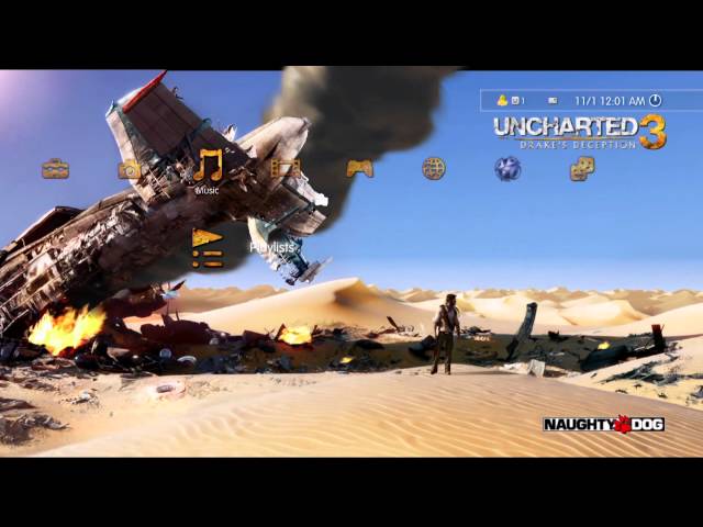 UNCHARTED 3: Drake's Deception PS3 Dynamic Theme [Official HD]