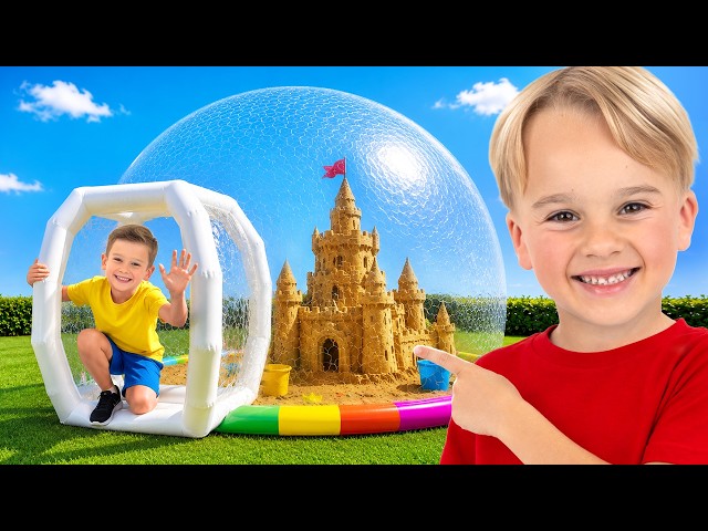 Kids Learn to Share Toys and Play in a Giant Inflatable Playhouse
