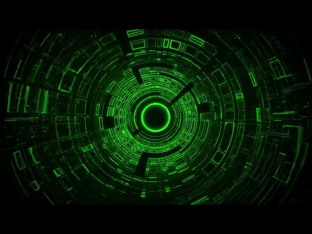 Green Digital Tunnel Ring Seamless Loop 4K No Copyright