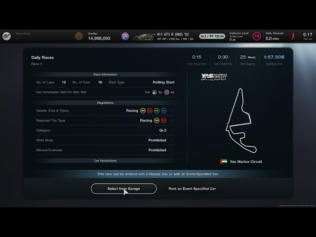 GT7 - Daily Race C - Yas Marina Circuit - Porsche 911 GT3 R (992) '22 - 🏆