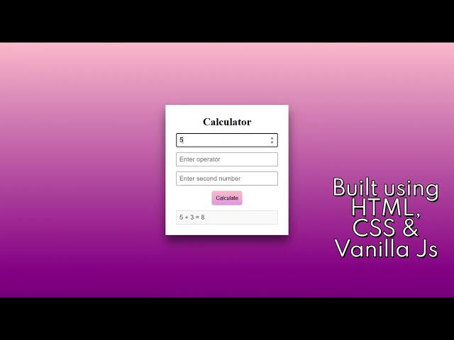 Two-Operand Responsive Calculator Using HTML, CSS & JavaScript