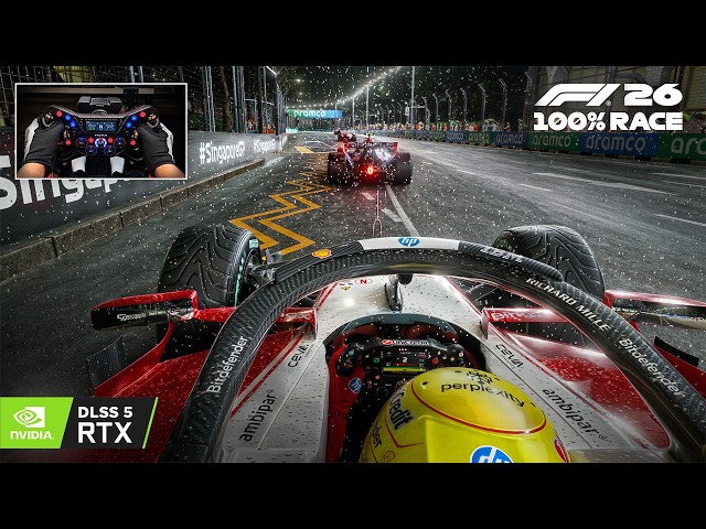 F1 26 DLSS 5 + Path Tracing at 4K - Lewis Hamilton's Ferrari SF26 | Singapore GP 100% Race Gameplay