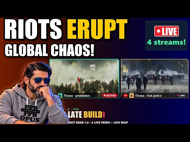 RIOTS & PROTESTS LIVE: Europe Erupts! SEOUL JAKARTA ALBANIA BELGRADE | Multi-Stream RIOT DESK + MAP