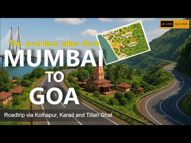 Mumbai to Goa Scenic Drive in 4K HDR - Part 1 | Best Road Trip Routes + Hidden Facts in Subtitles